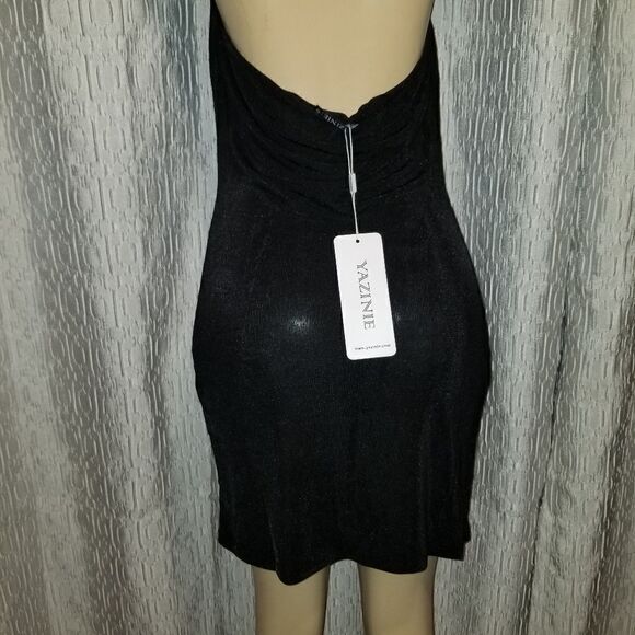 Sexy black dress with gold chain strap - Picture 12 of 15